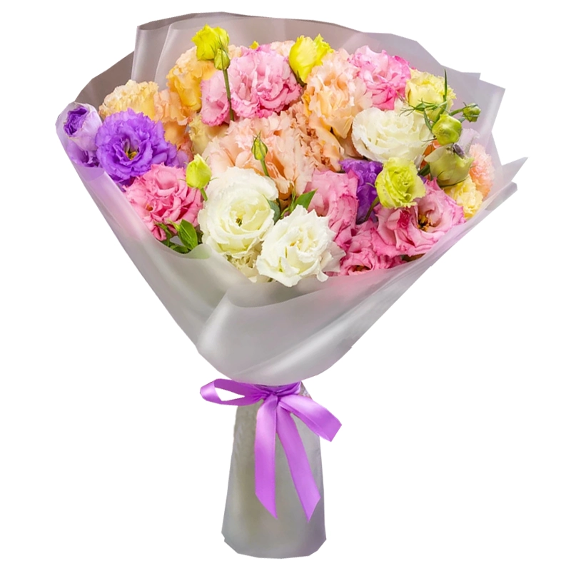 Букет из 7 разноцветных эустом