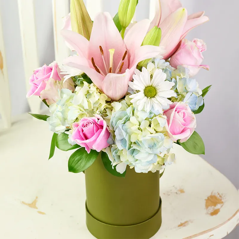 Цветы в коробке Розовый леденец